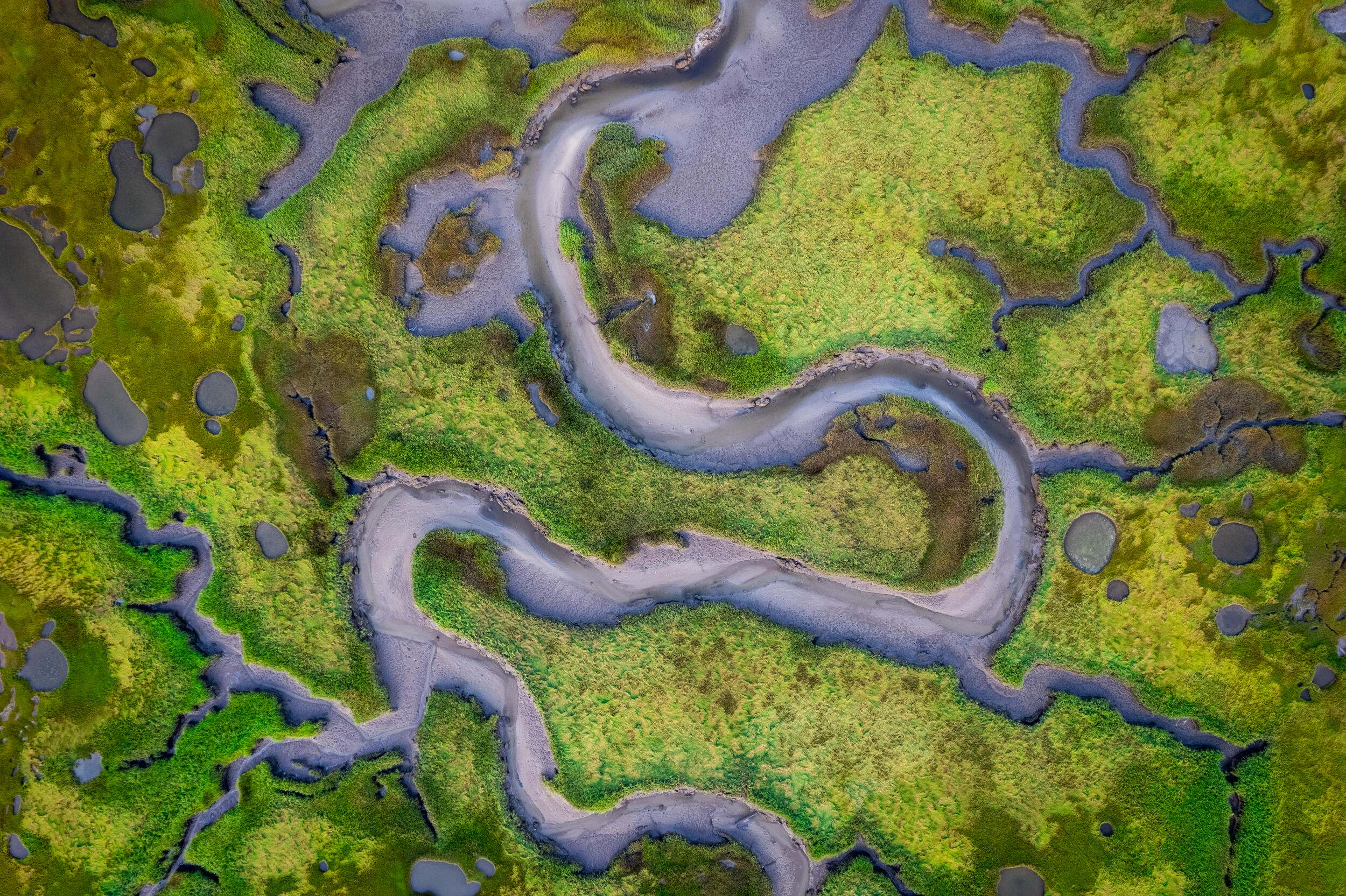 Nature's Art // Aerial over Wells National Estuarine Research Reserve in Wells, Maine.