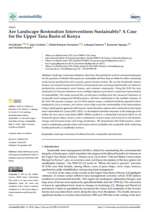 Are Landscape Restoration Interventions Sustainable? 