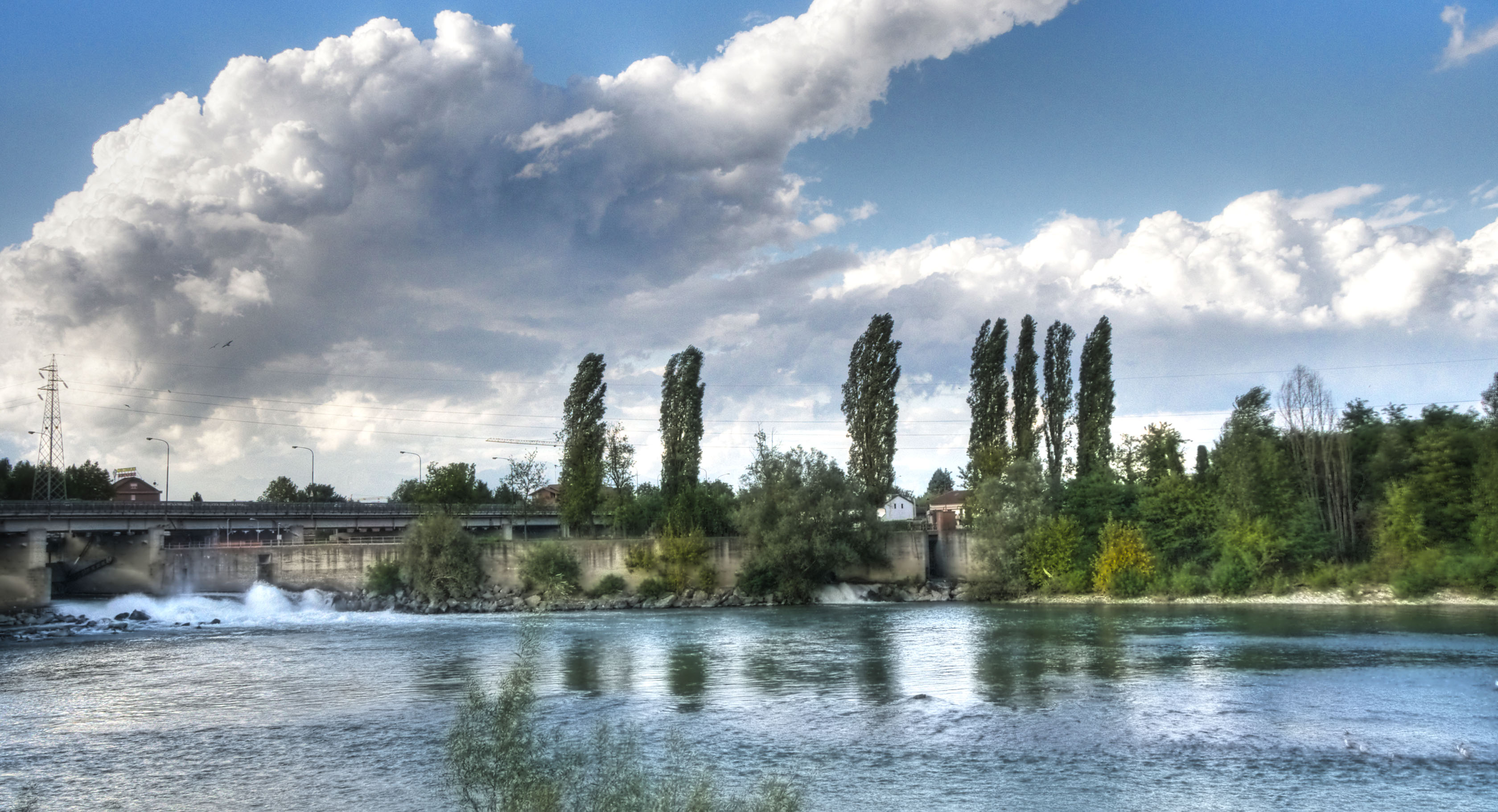 Panoramic vie of Po River