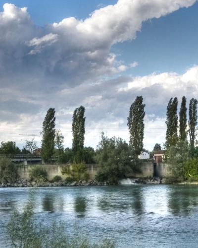 Panoramic vie of Po River