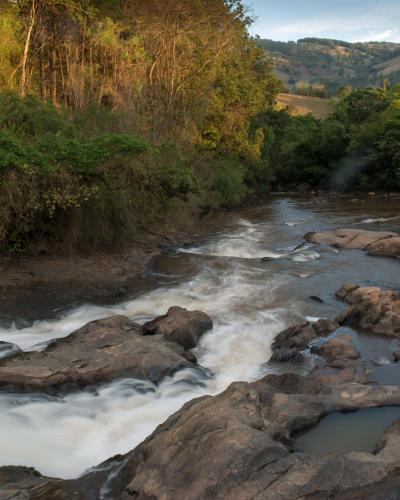 The Jaguari River's Salto Waterfall helps form the Cantareira reservoir system and provides water to more than 9 million people in greater Sao Paulo, Brazil. TNC's Tackle Climate Change Program.